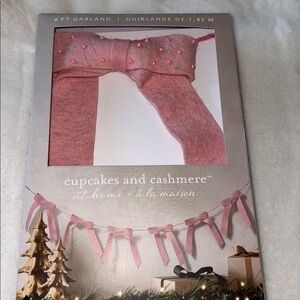 New! Cupcakes and cashmere pink Christmas bow garland 6ft